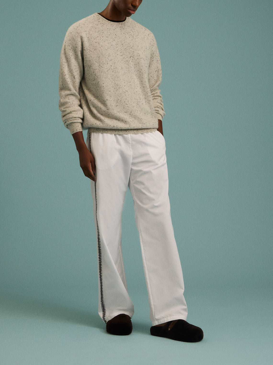 Frenckenberger - Cashmere R-Neck Boyfriend Sweater - Gray - ABASK