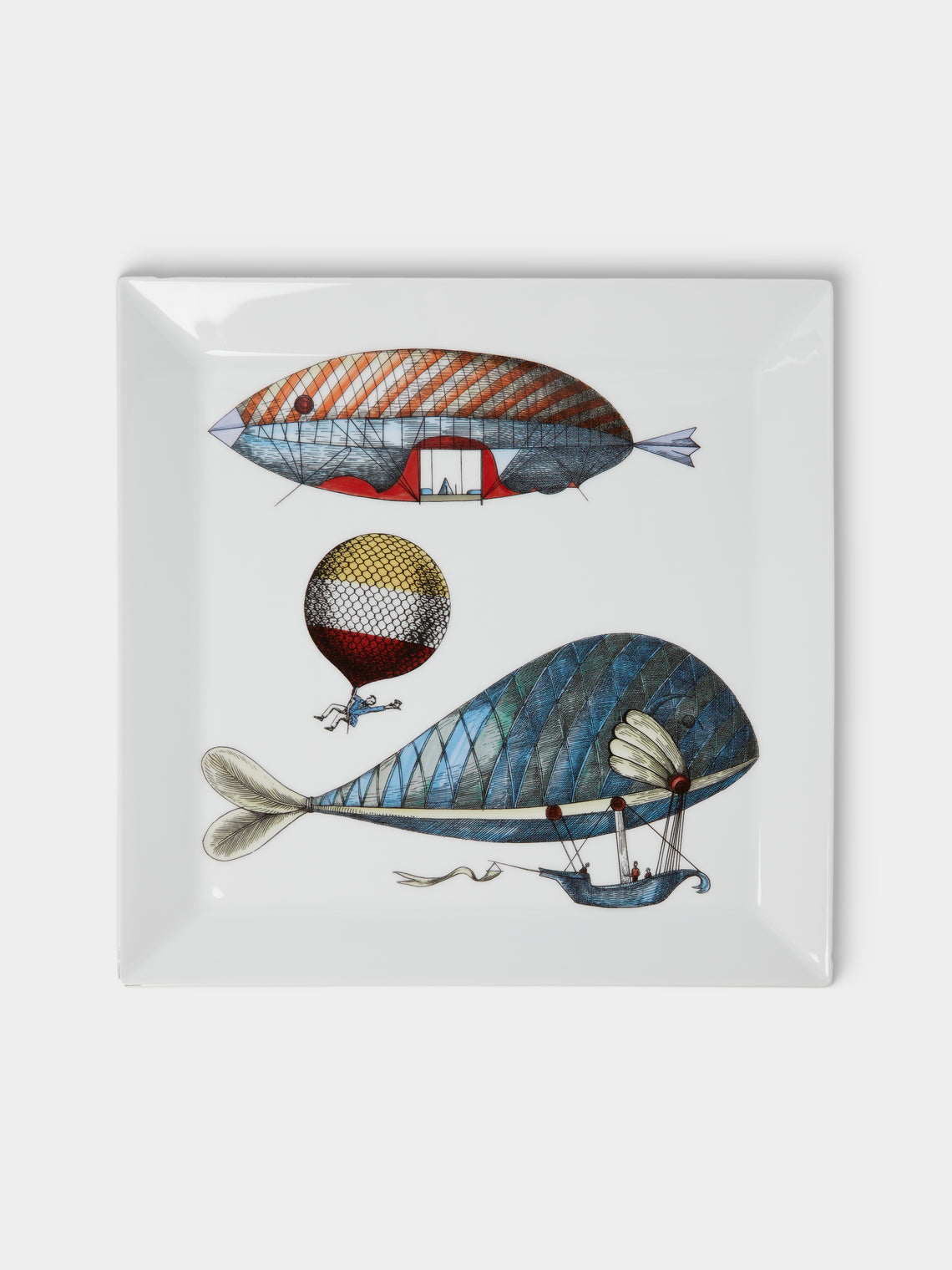 Fornasetti - Palloni No. 4 Porcelain Square Tray (16in/41cm) - Multiple - ABASK - 