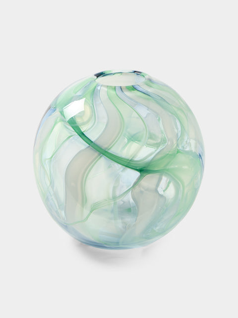 Moonarij - Moonjar Hand-Blown Glass Vase (12in/30cm) - Green - ABASK - 
