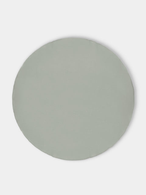Volga Linen - Linen Round Tablecloth (110in/2.8m) - Blue - ABASK - 