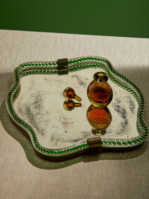 Antique and Vintage - 1930s Murano Glass Tray - Clear - ABASK