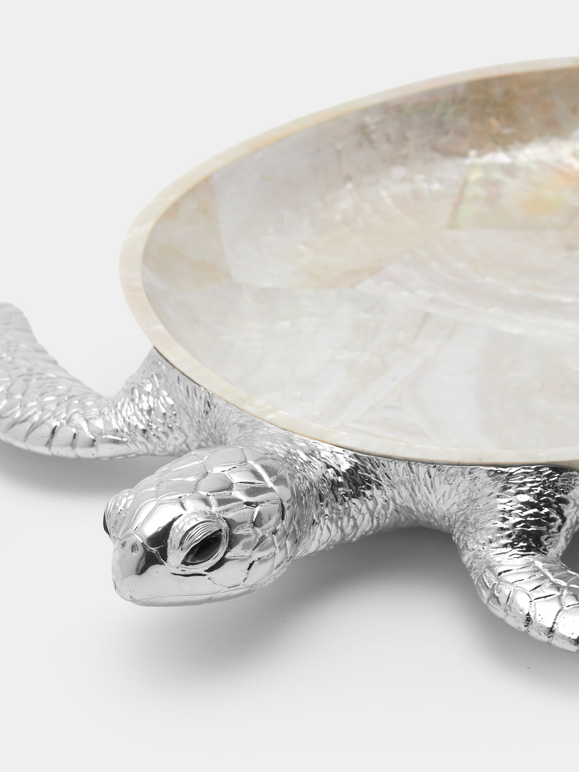 Objet Luxe - Turtle Silver-Plated and Mother-of-Pearl Tray (18.5in/47cm) - White - ABASK
