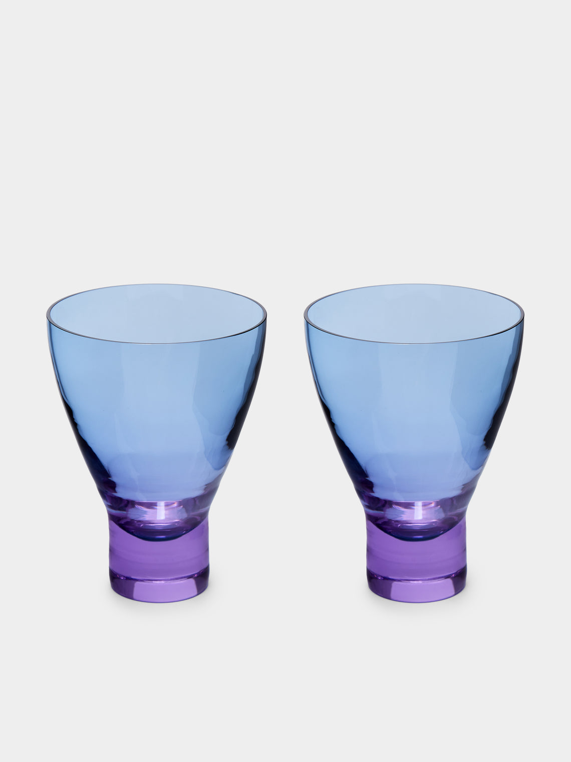 NasonMoretti - Archive Revival 1996 Hand-Blown Murano Old Fashioned Glasses (Set of 2) - Blue - ABASK 