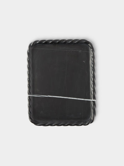 Anastasio Home - Juliet Marble Tray (9.5in/24cm) - Black - ABASK - 