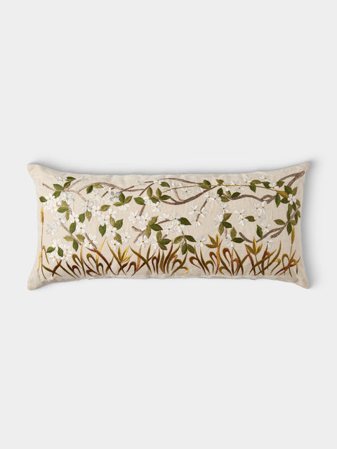 Bokja - Primavera Embroidered Linen Cushion (35.5in/90cm) - Multiple - ABASK - 