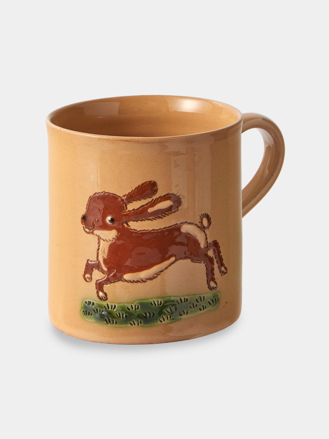 Poterie d’Évires - Animals Hand-Painted Ceramic Mugs (Set of 4) - Cream - ABASK