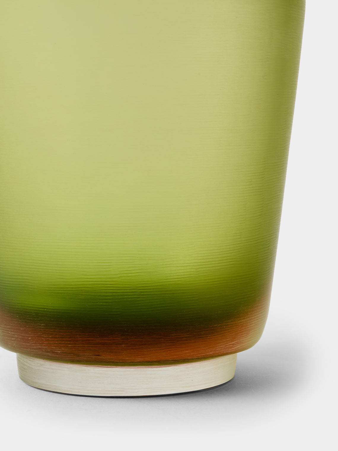 Venini - 1956 Paolo Venini Incise Murano Glass Bottle - Green - ABASK