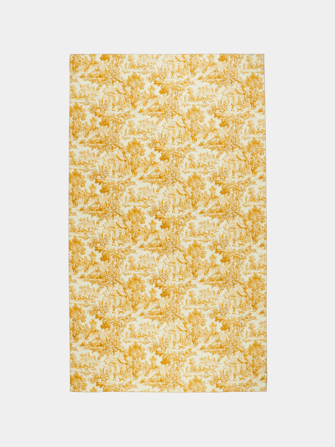 Toile de Jouy Linen Rectangular Tablecloth (165.5in/4.2m)