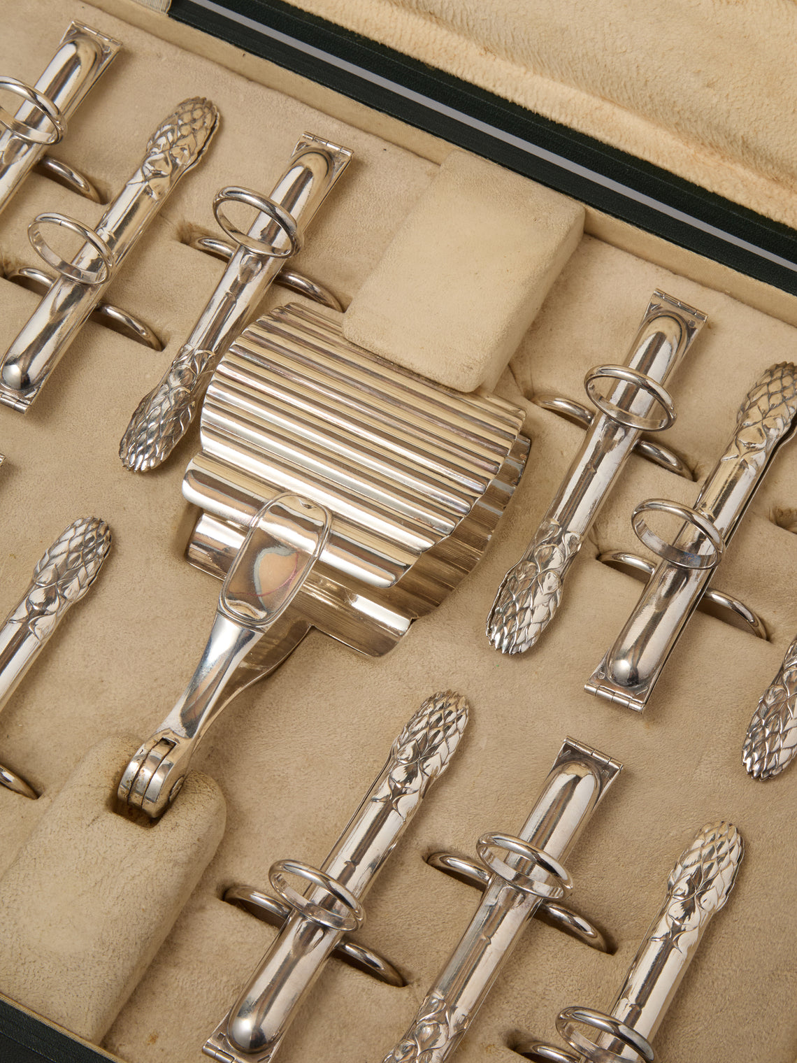 Antique and Vintage - 1922 Christofle Silver-Plated Asparagus Set (Set of 13) - Silver - ABASK
