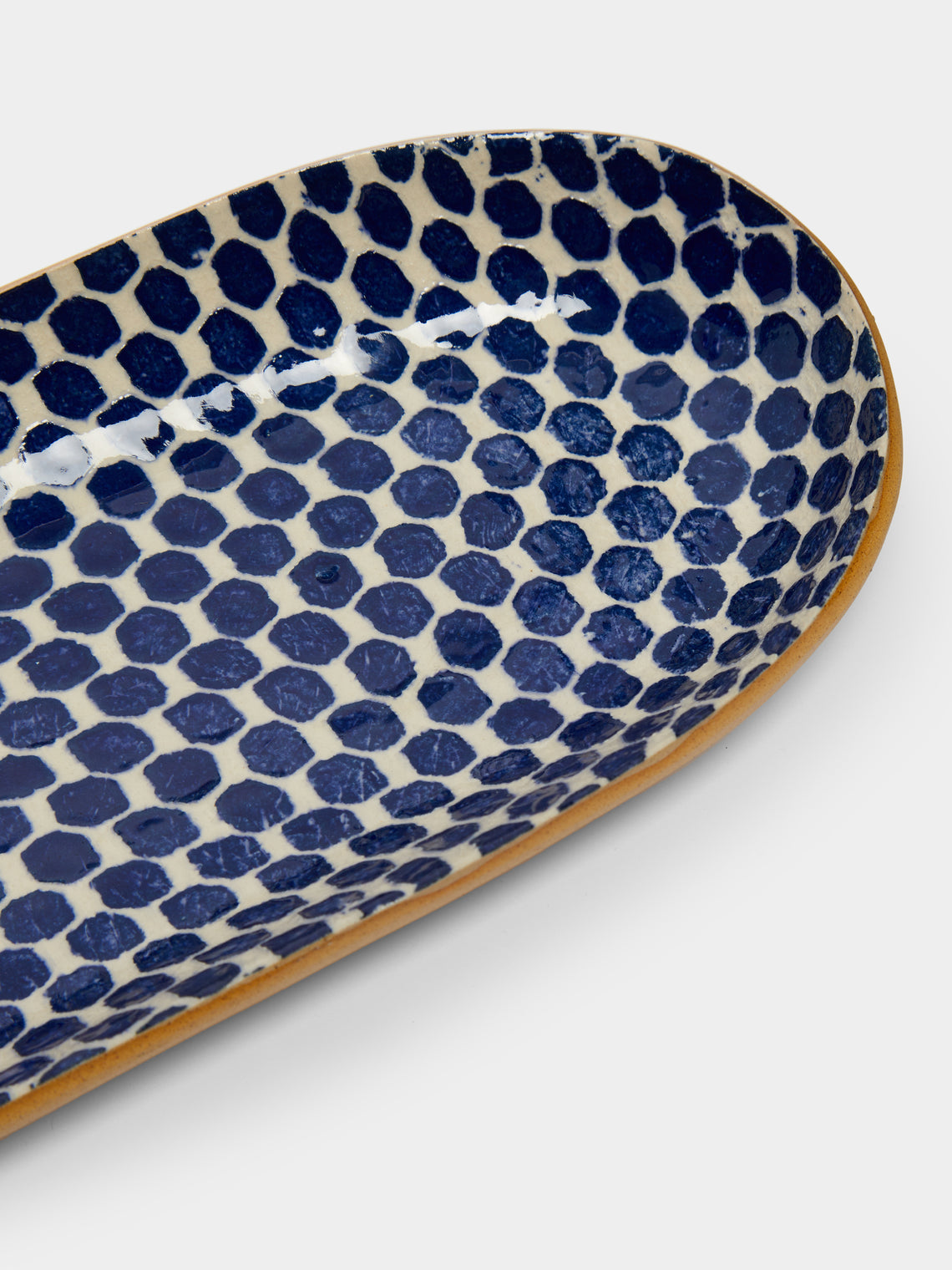 Terrafirma Ceramics - Hand-Printed Ceramic Large Canape Platter - Blue - ABASK
