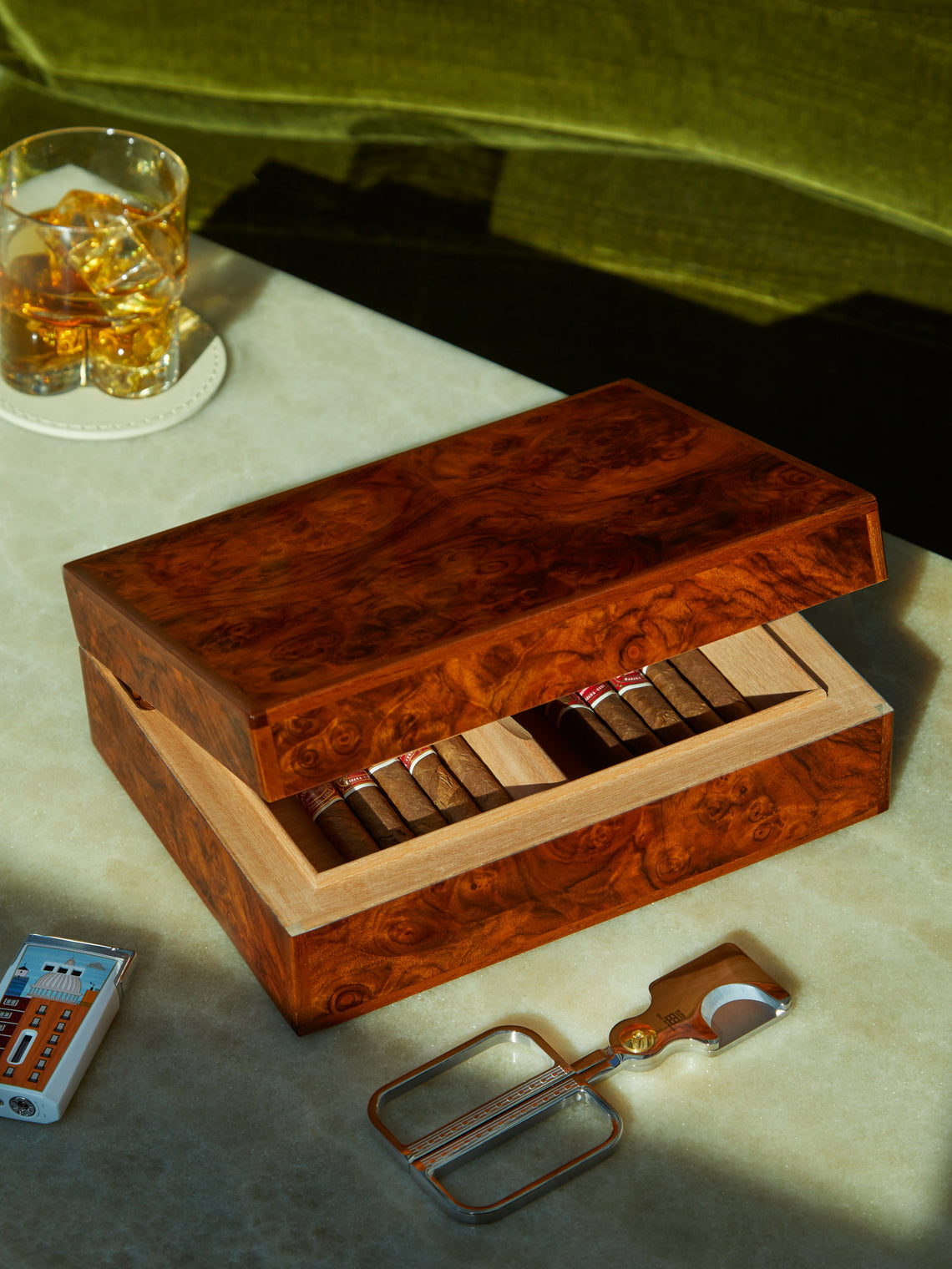 Elie Bleu - Walnut Burl Cigarette Box (100 Cigarettes) -  - ABASK