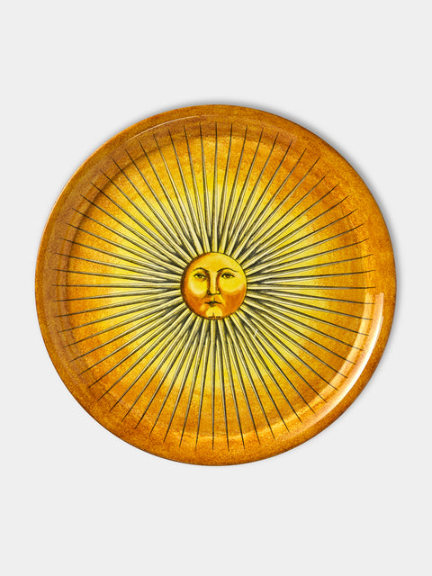 Fornasetti - Sole Splendente Iron Round Tray - Yellow - ABASK - 