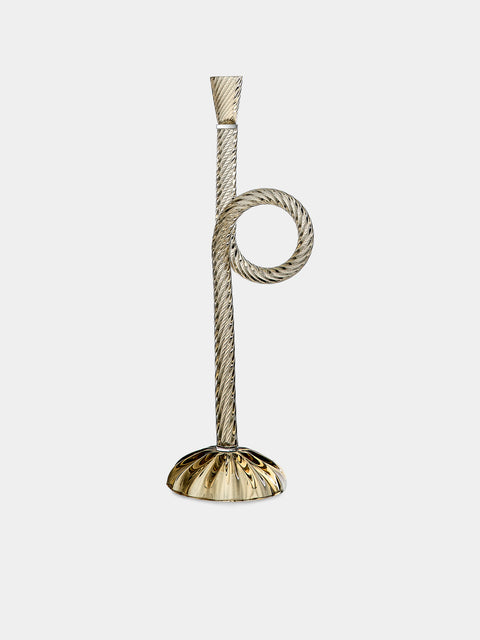 Aina Kari - Venetian Knot Hand-Blown Murano Glass Candlestick Holder - Gold - ABASK - 