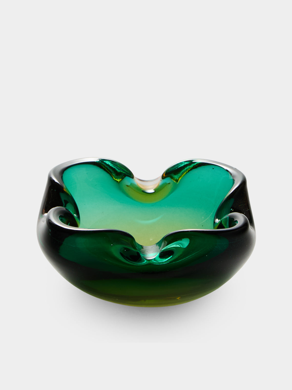 Antique and Vintage - Mid-Century Murano Glass Ashtray - Green - ABASK - 