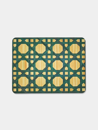 HestiaLiving - Epoch Wood Placemats (Set of 4) - Dark Green - ABASK - 