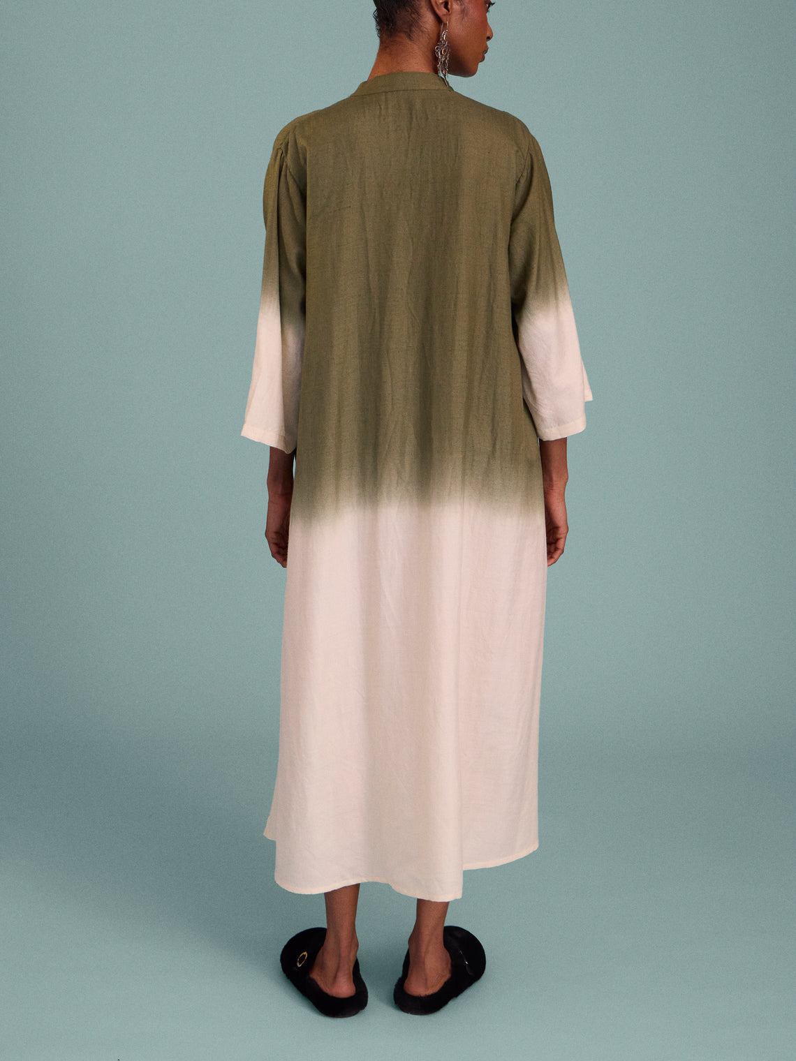 Me & K - Ombré Cashmere Kaftan | Size: S - Ivory - ABASK