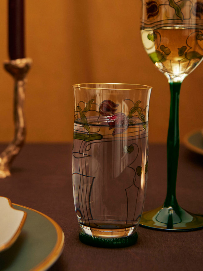 Theresienthal - Serenade Hand-Painted Crystal Tumbler (Set of 2) - Green - ABASK