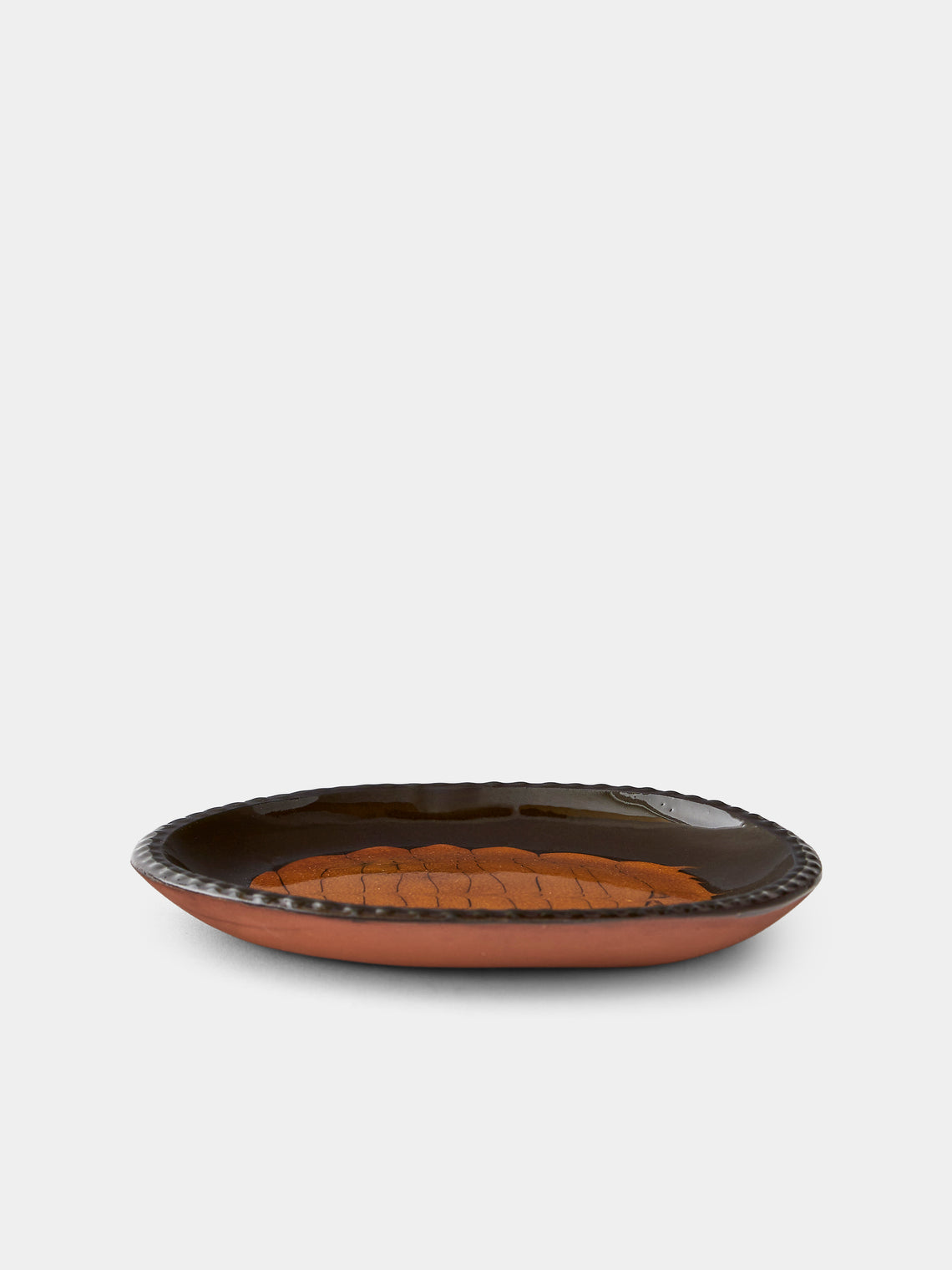 Aono Pottery - Slipware Oval Dish - Brown - ABASK
