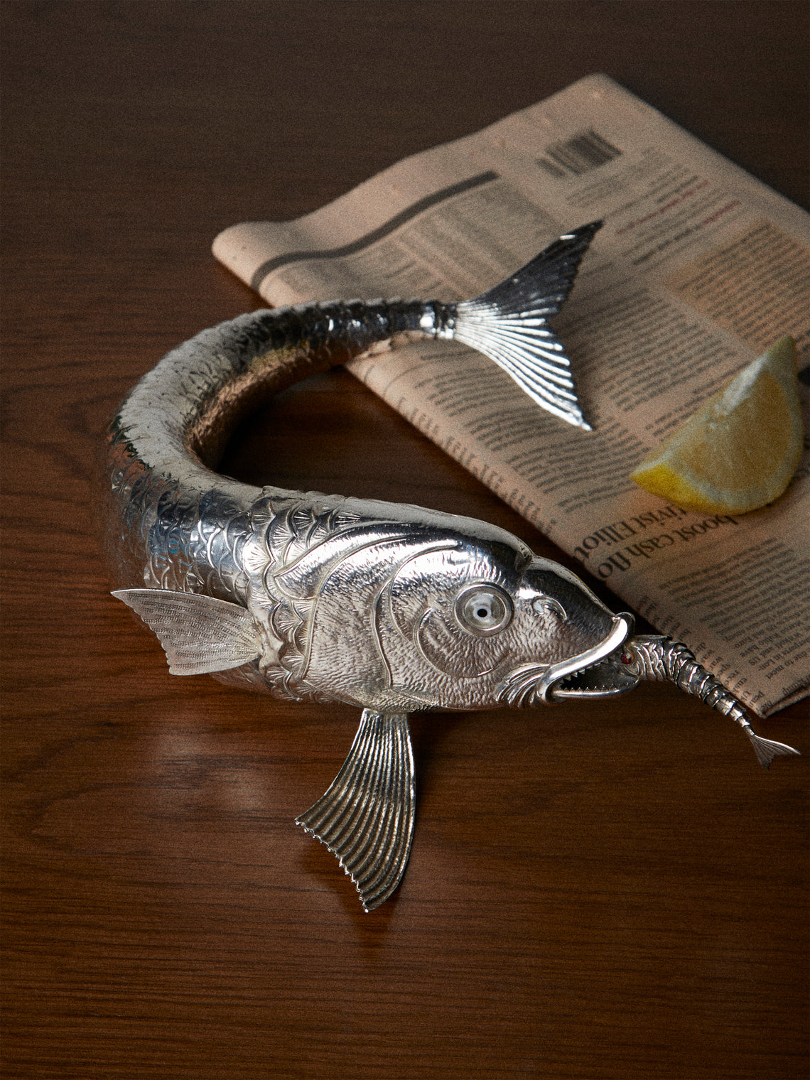 Antique and Vintage - 1930s Solid Silver Articulating Fish - Silver - ABASK