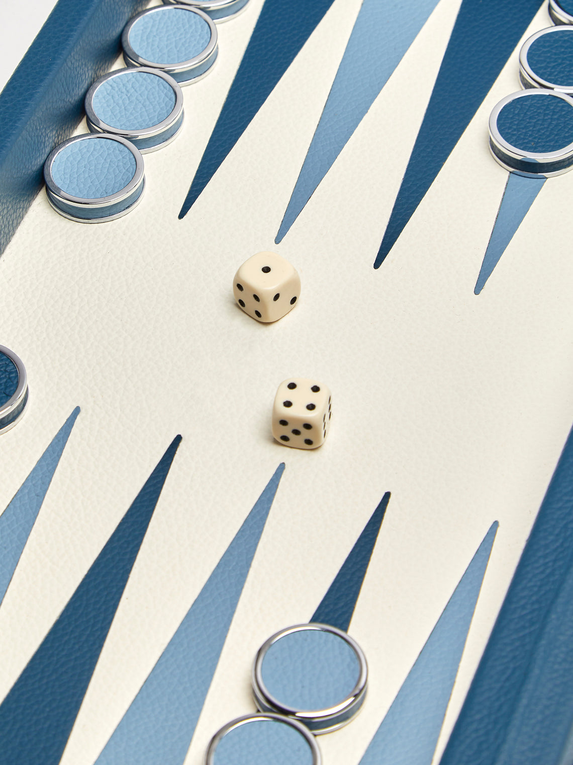 Geoffrey Parker - Leather Travel Backgammon Set - Blue - ABASK