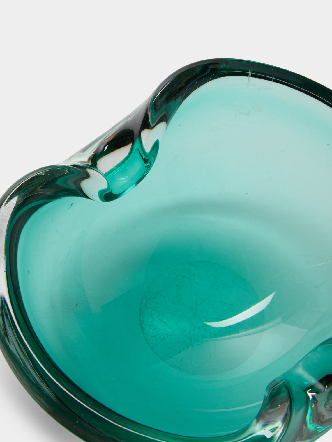 Antique and Vintage - 1970s Murano Glass Ashtray - Green - ABASK