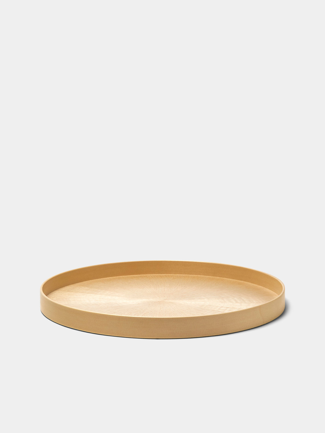 Mori Kougei - Rays Ash Wood Round Tray (11in/28cm) - White - ABASK