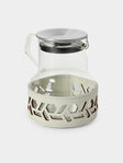 RUDI - Messina Glass and Leather Teapot - White - ABASK - 