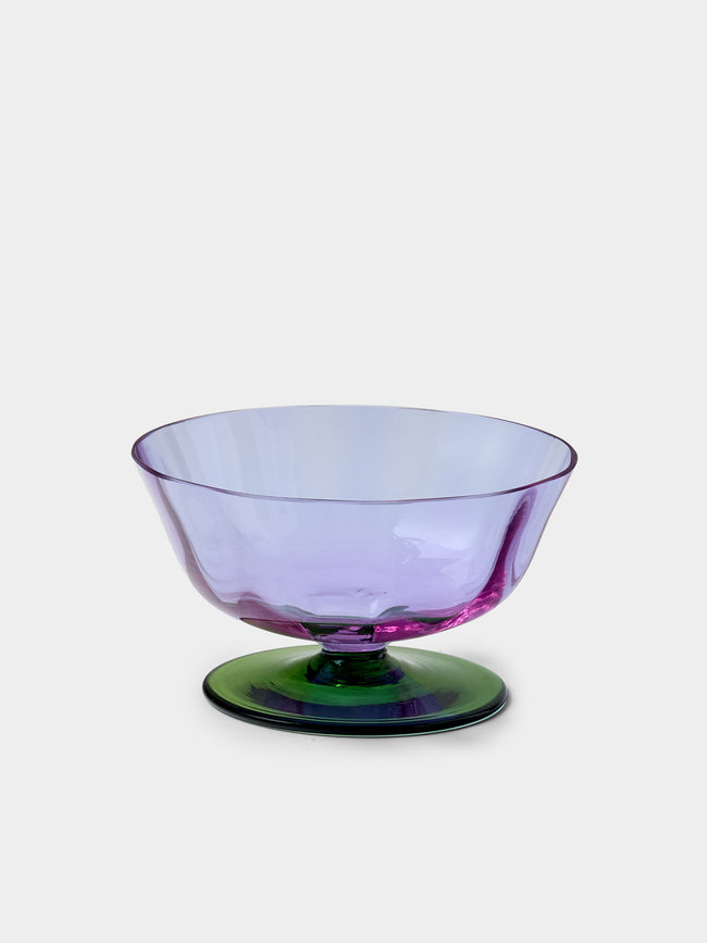 NasonMoretti - | Set of 2 | 1982 Archive Revival Hand-Blown Murano Glass Dessert Coupes - Purple - ABASK