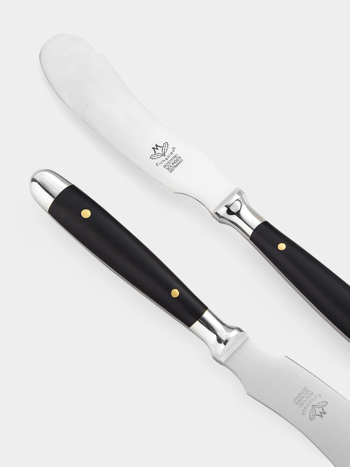 Eichenlaub - Resin Old German Butter and Cheese Knives (Set of 2 Pieces) - Black - ABASK