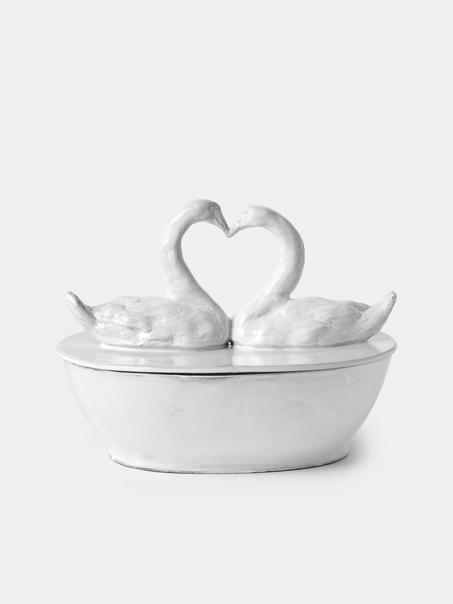 Astier de Villatte - Cygne Hand-Glazed Ceramic Box - White - ABASK - 