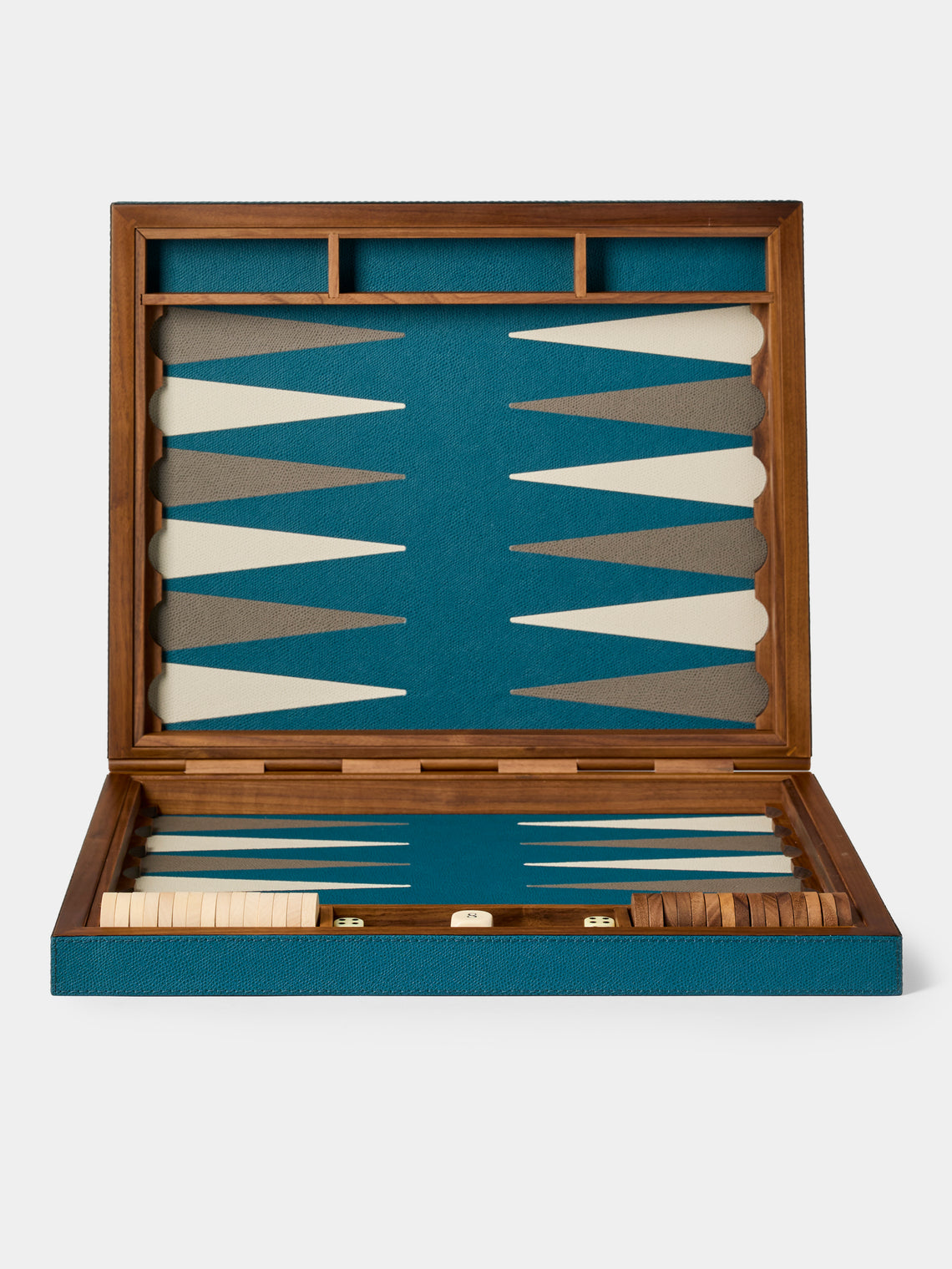 Giobagnara - Leather Backgammon Set - Navy - ABASK