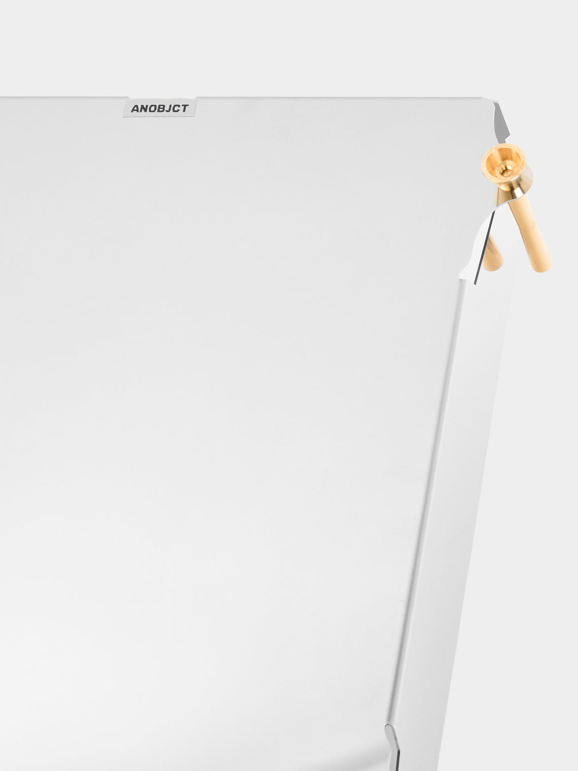 AnObjct - Lyra Stainless Steel and Brass Stackable Paper Tray (14in/36cm) - Silver - ABASK