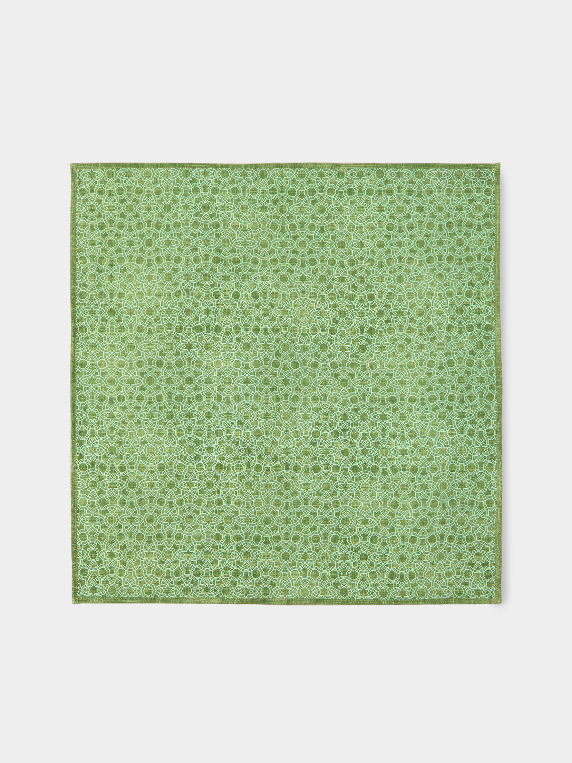 D'Ascoli - | Set of 4 | Baza Printed Linen Napkins - Green - ABASK