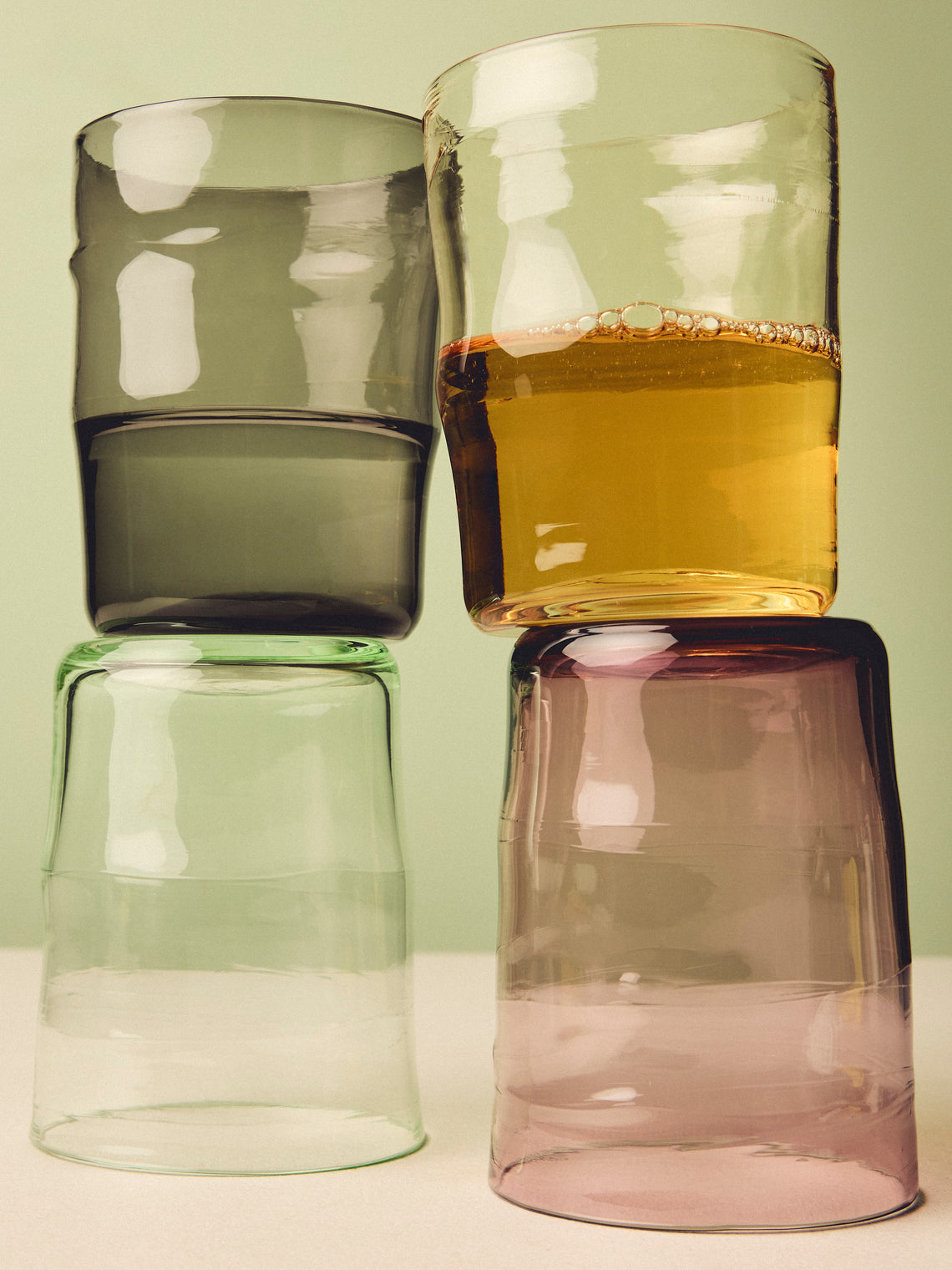 Michael Ruh Studio - Urban Hand-Blown Glass Highballs (Set of 4) - Multiple - ABASK