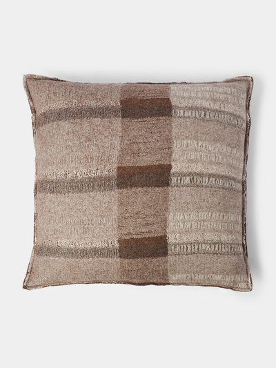Norlha - Overlfelt Quartz Yak and Silk Cushion (19.5in/50cm) - Brown - ABASK - 