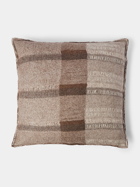 Norlha - Overlfelt Quartz Yak and Silk Cushion (19.5in/50cm) - Brown - ABASK - 