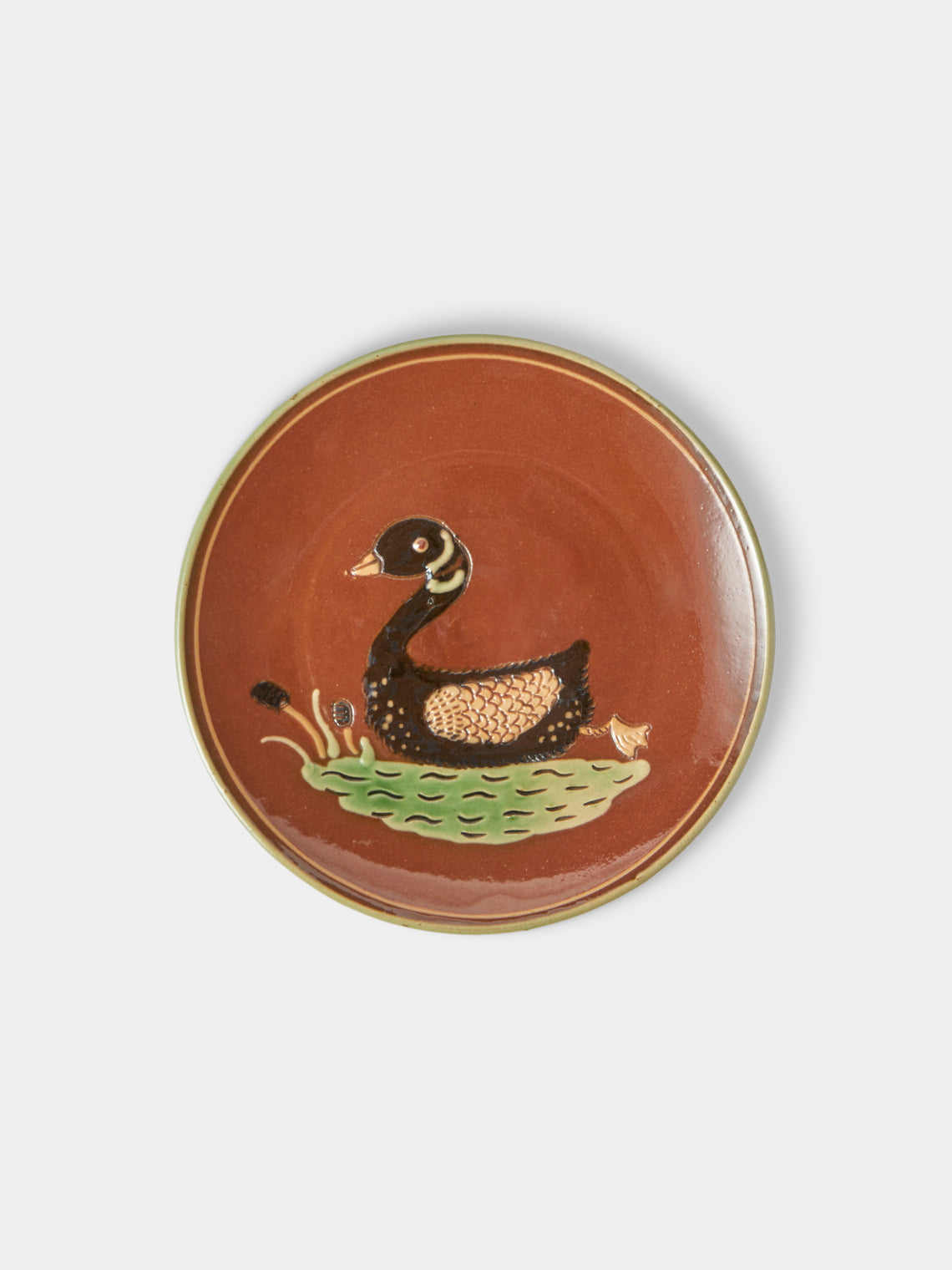Poterie d’Évires - Animals Hand-Painted Ceramic Plates – 5.5in/14cm (Set of 4) - Light Brown - ABASK