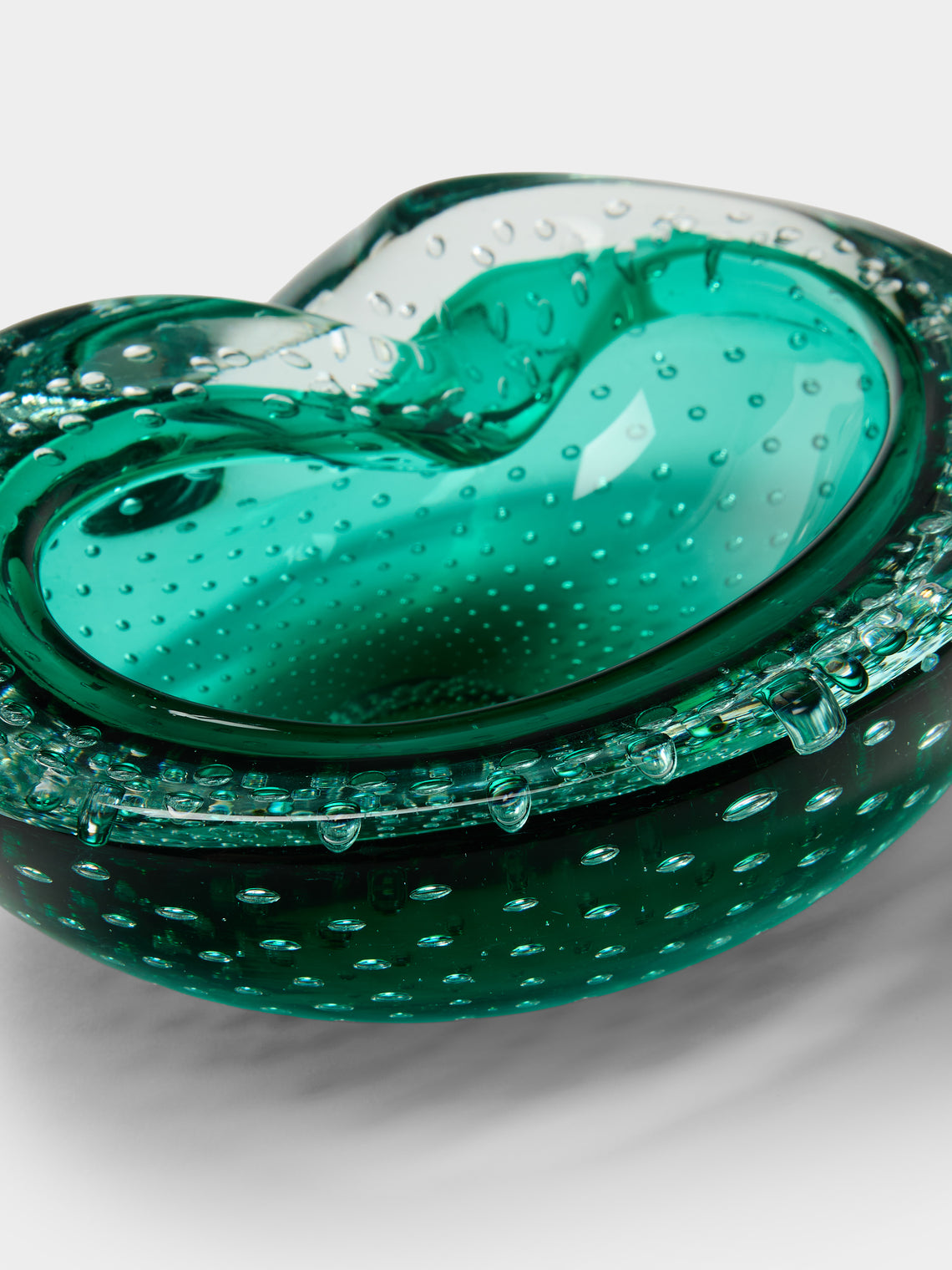 Antique and Vintage - Mid-Century Crystal Ashtray - Green - ABASK