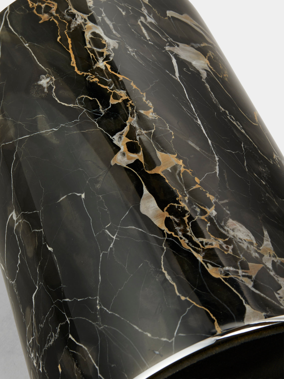 Giobagnara - Positano Marble Wastepaper Bin - Black - ABASK