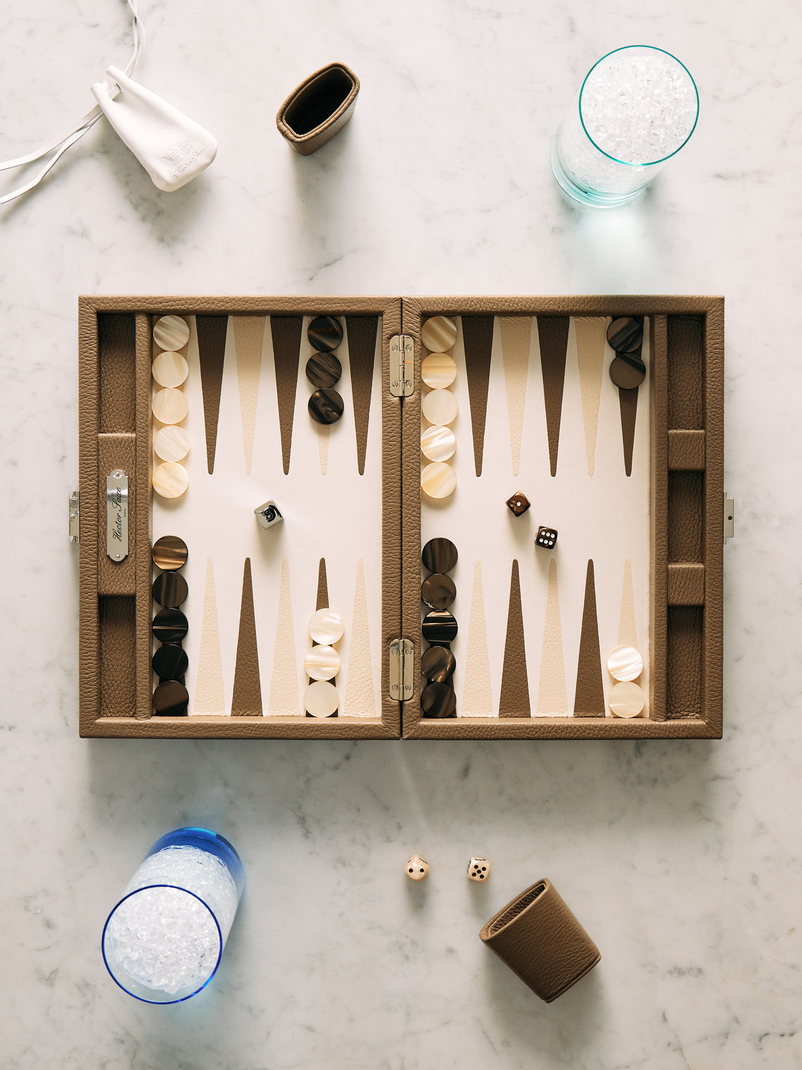 Leather Small Backgammon Set