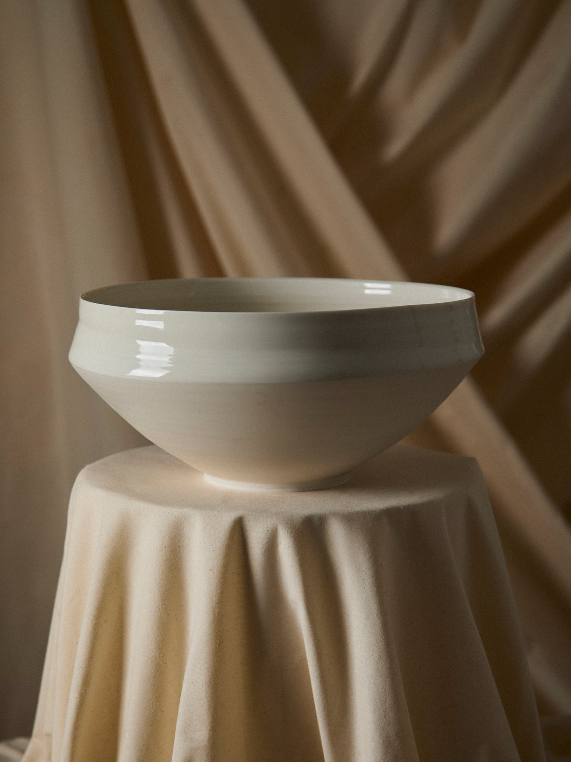 Johanne Coker - No. 9 Hand-Thrown Porcelain Bowl - White - ABASK