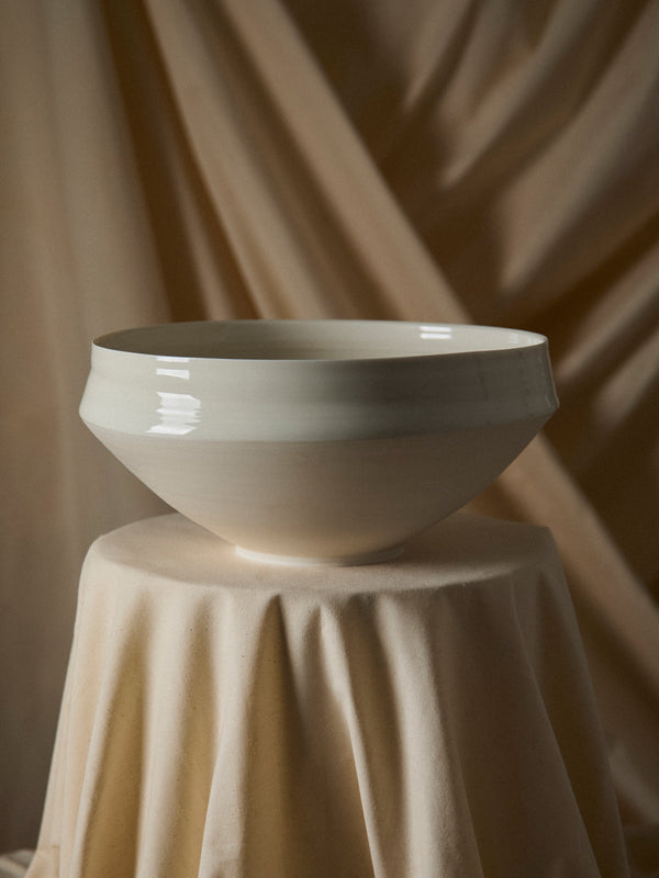 Johanne Coker - No. 9 Hand-Thrown Porcelain Bowl - White - ABASK