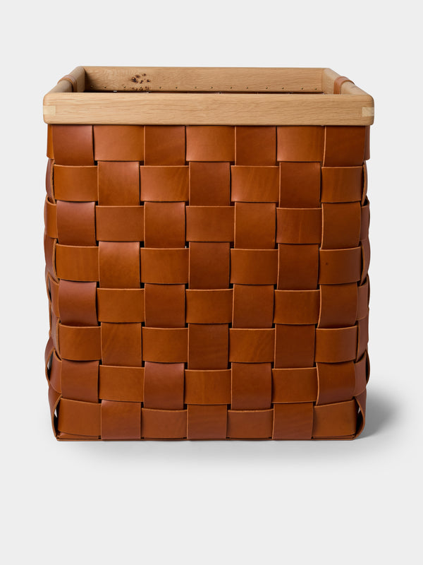 Otzi Studio - Seron Woven Leather Large Basket - Tan - ABASK - 