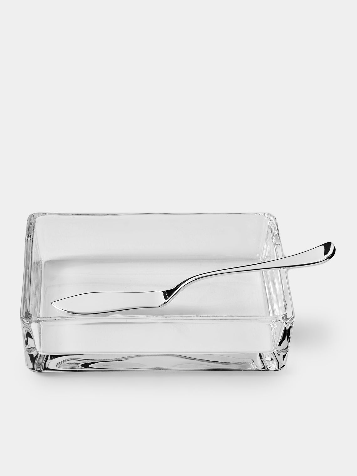 Greggio - English Silver-Plated Butter Dish with Knife - Silver - ABASK