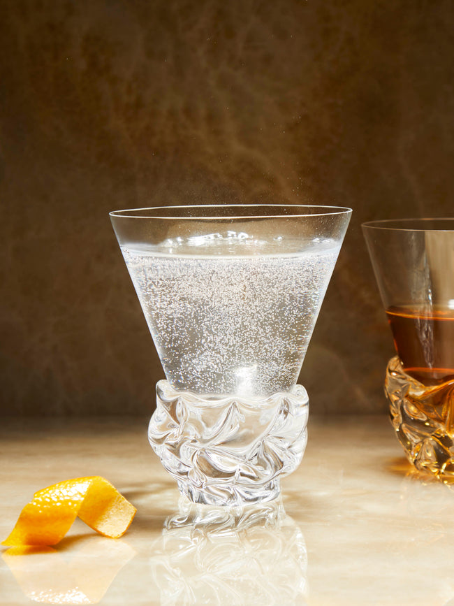 NasonMoretti - Archive Revival 1965 Hand-Blown Murano Glass Highballs (Set of 2) - Clear - ABASK