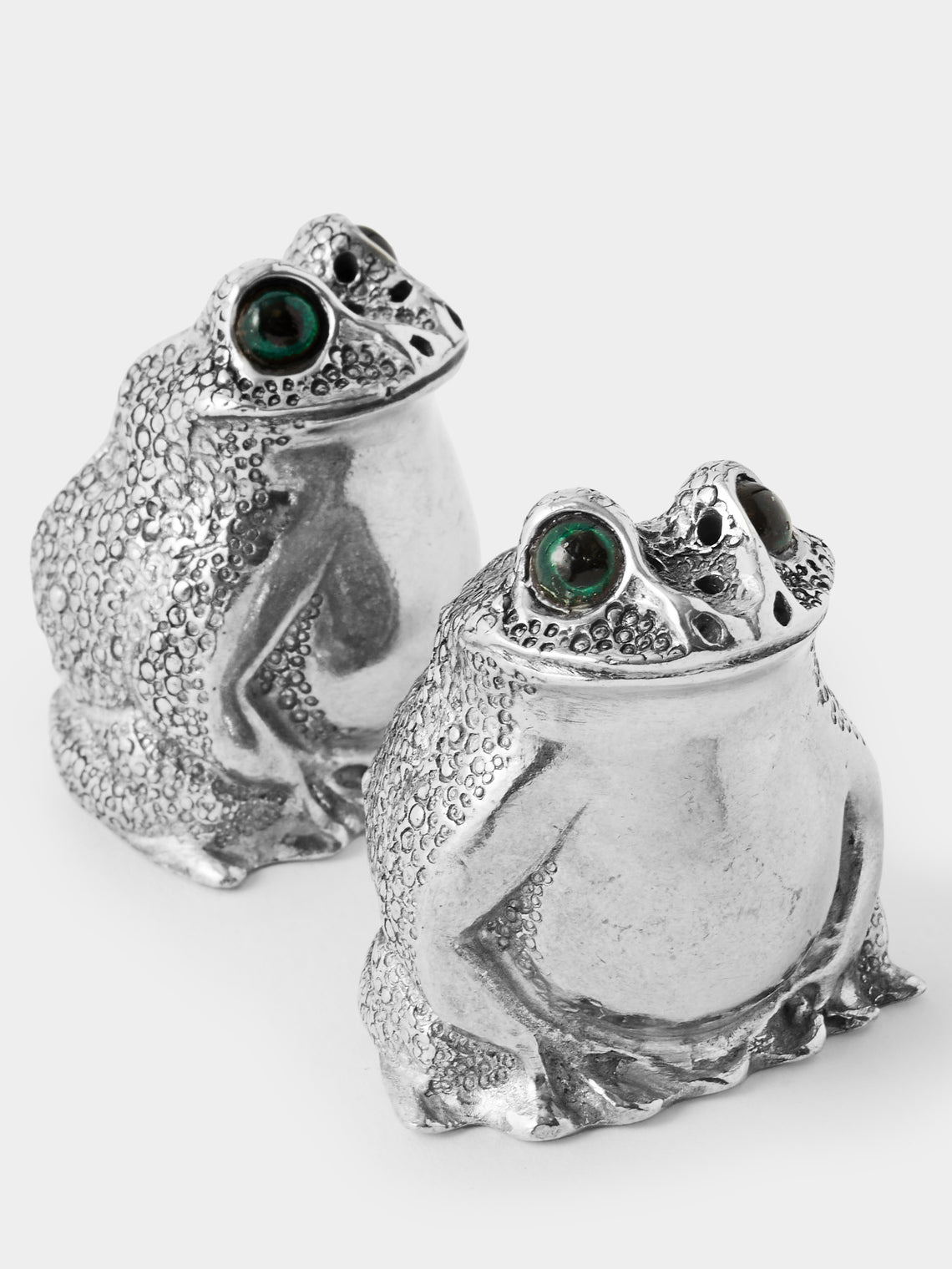 Au Bain Marie - | Set of 2 | Frog Pewter Salt and Pepper Shakers - Silver - ABASK