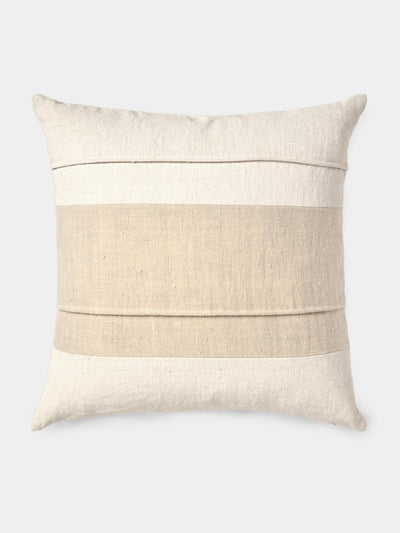 de Le Cuona - Piped Linen Cushion (19.5in/50cm) - White - ABASK - 