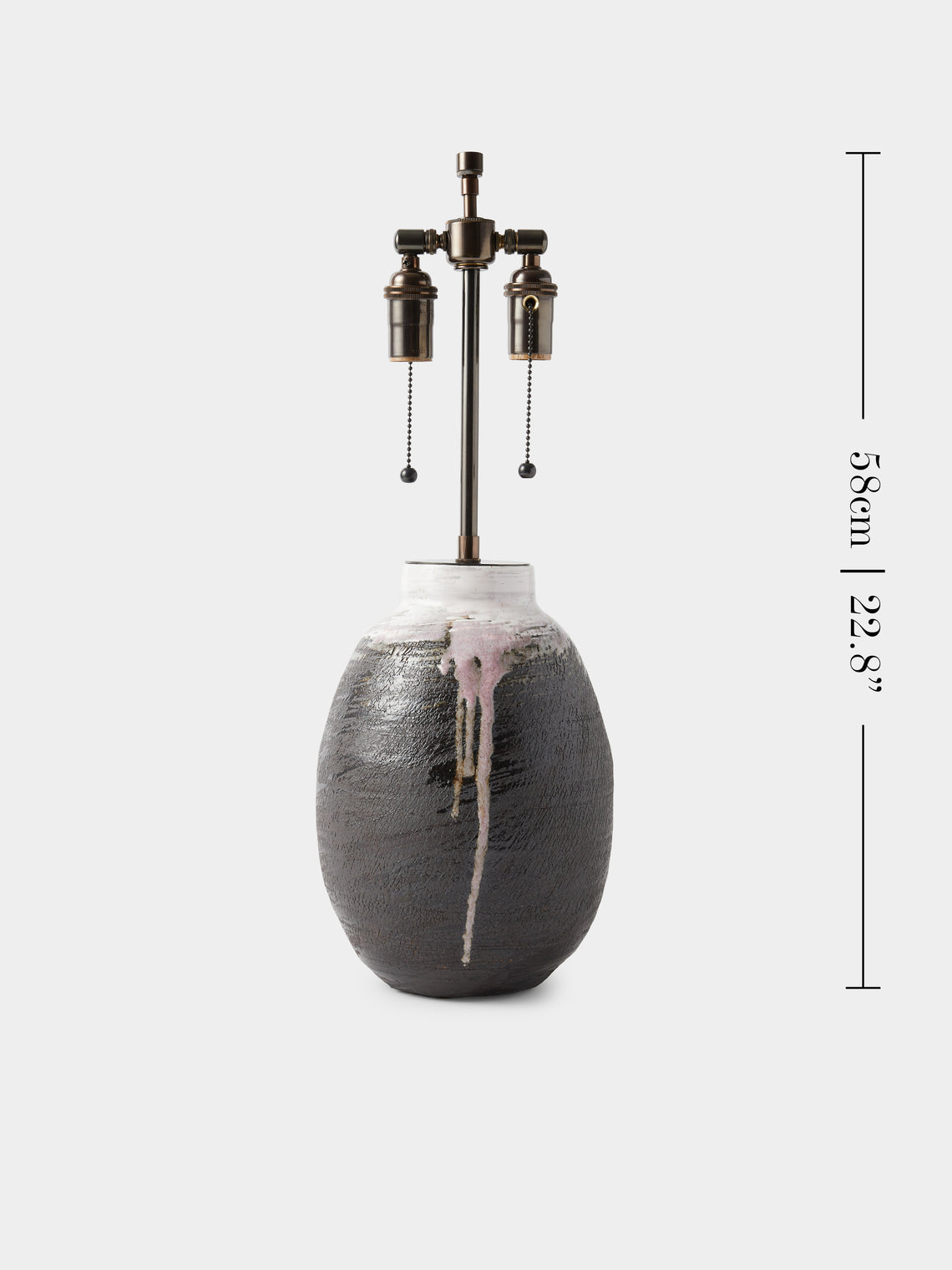Peter Speliopoulos Projects - Hand-Glazed Stoneware Table Lamp - Gray - ABASK