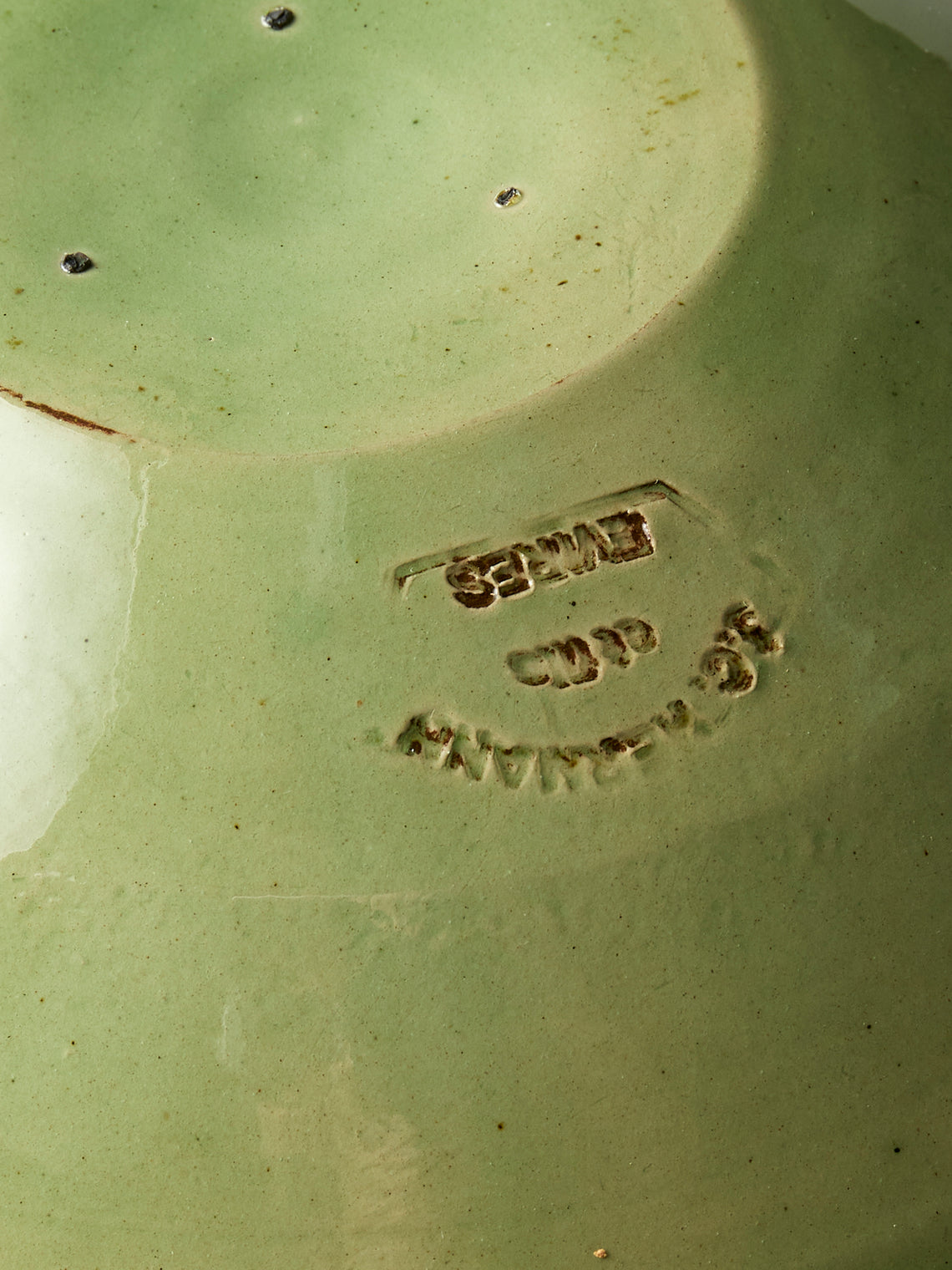 Poterie d’Évires - Birds Hand-Painted Ceramic Serving Bowl - Green - ABASK