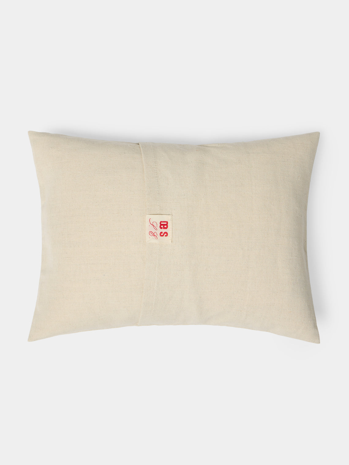 Oeuvres Sensibles - Fruit Bowl Hand-Embroidered Cotton and Hemp Cushion (15.5in/40cm) - Cream - ABASK